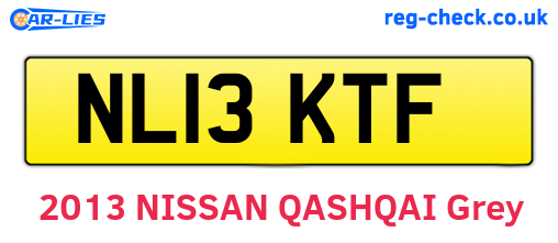 NL13KTF are the vehicle registration plates.