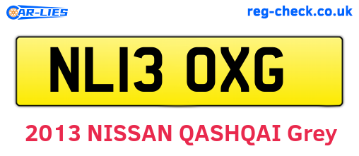 NL13OXG are the vehicle registration plates.