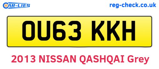 OU63KKH are the vehicle registration plates.