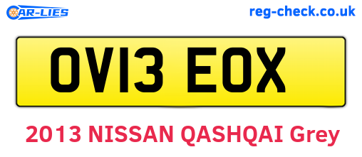 OV13EOX are the vehicle registration plates.