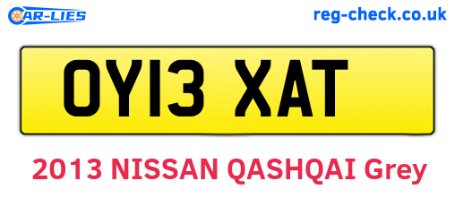 OY13XAT are the vehicle registration plates.