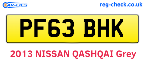 PF63BHK are the vehicle registration plates.