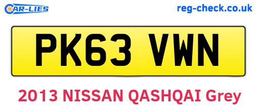 PK63VWN are the vehicle registration plates.