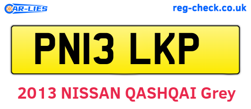 PN13LKP are the vehicle registration plates.