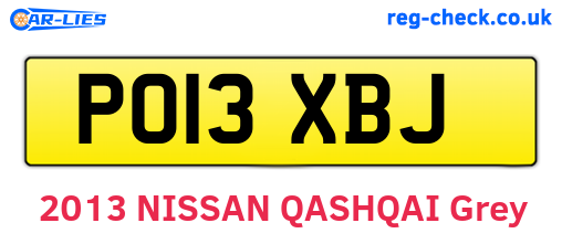 PO13XBJ are the vehicle registration plates.
