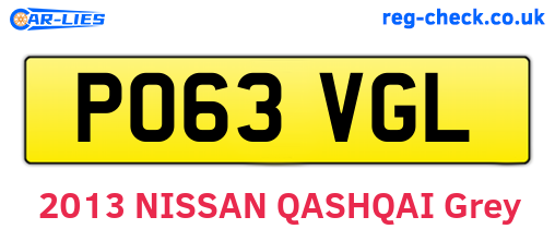 PO63VGL are the vehicle registration plates.