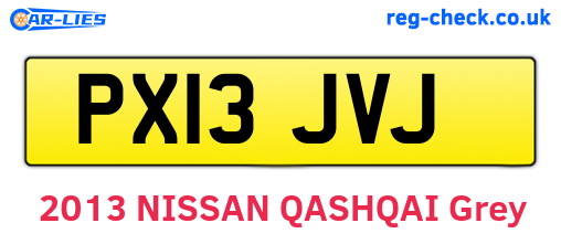 PX13JVJ are the vehicle registration plates.
