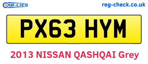 PX63HYM are the vehicle registration plates.