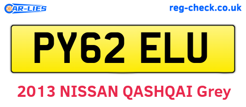 PY62ELU are the vehicle registration plates.