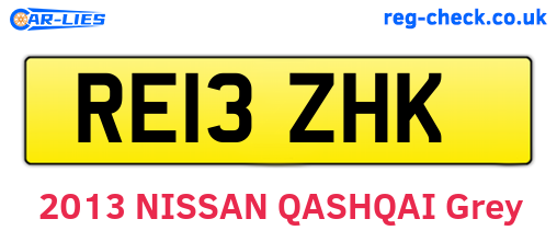 RE13ZHK are the vehicle registration plates.