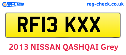 RF13KXX are the vehicle registration plates.