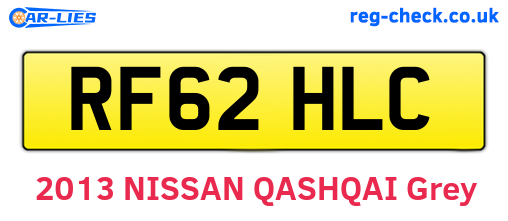 RF62HLC are the vehicle registration plates.
