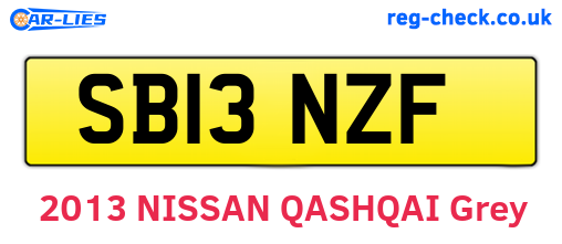SB13NZF are the vehicle registration plates.