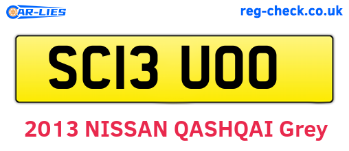 SC13UOO are the vehicle registration plates.