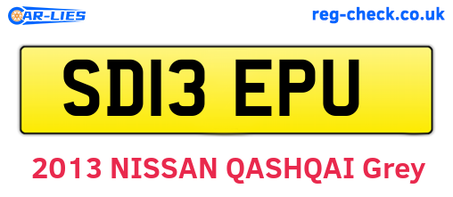 SD13EPU are the vehicle registration plates.