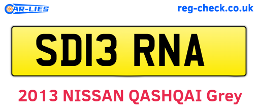 SD13RNA are the vehicle registration plates.