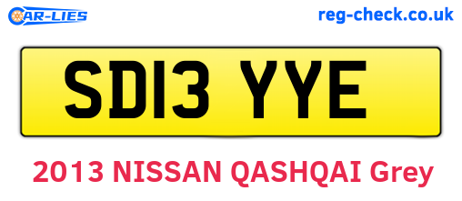 SD13YYE are the vehicle registration plates.