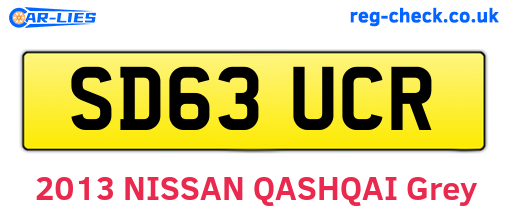 SD63UCR are the vehicle registration plates.