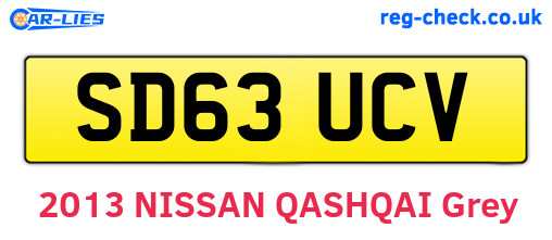 SD63UCV are the vehicle registration plates.