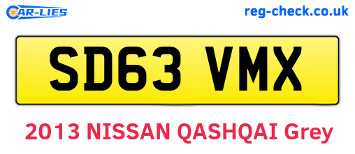 SD63VMX are the vehicle registration plates.