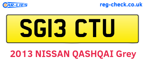SG13CTU are the vehicle registration plates.