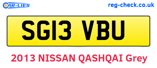 SG13VBU are the vehicle registration plates.