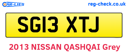 SG13XTJ are the vehicle registration plates.