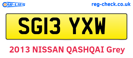 SG13YXW are the vehicle registration plates.