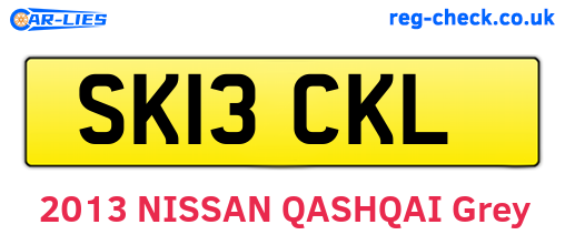 SK13CKL are the vehicle registration plates.