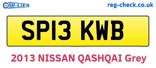 SP13KWB are the vehicle registration plates.