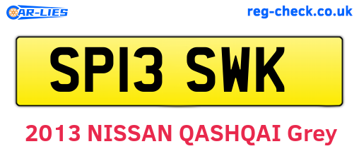SP13SWK are the vehicle registration plates.