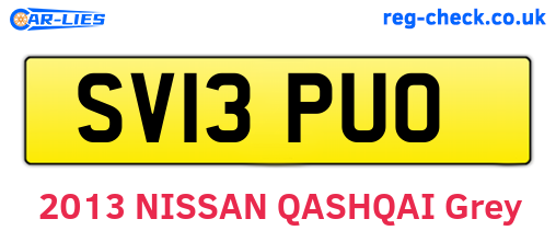 SV13PUO are the vehicle registration plates.