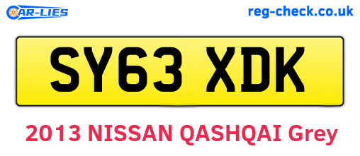 SY63XDK are the vehicle registration plates.