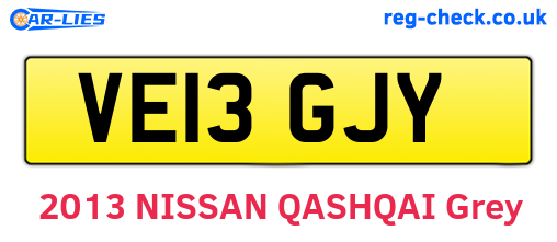 VE13GJY are the vehicle registration plates.