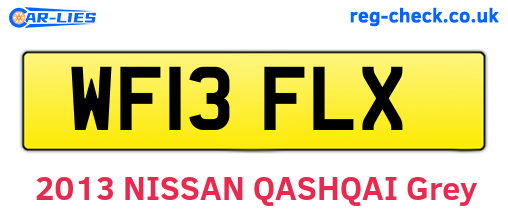 WF13FLX are the vehicle registration plates.