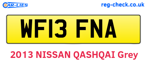 WF13FNA are the vehicle registration plates.