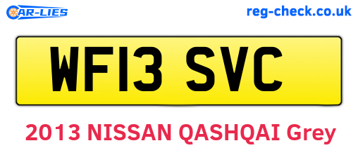 WF13SVC are the vehicle registration plates.