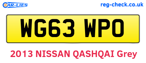WG63WPO are the vehicle registration plates.