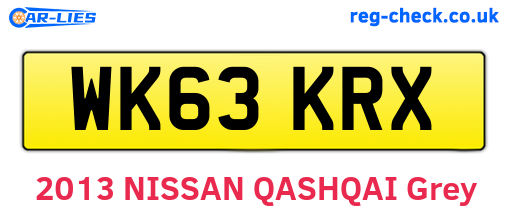WK63KRX are the vehicle registration plates.