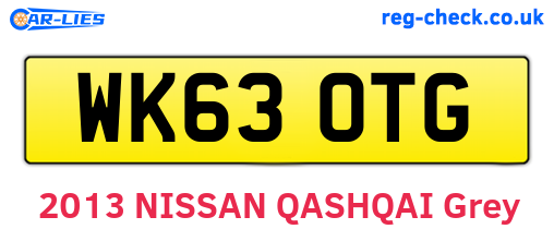 WK63OTG are the vehicle registration plates.