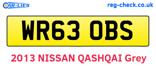 WR63OBS are the vehicle registration plates.