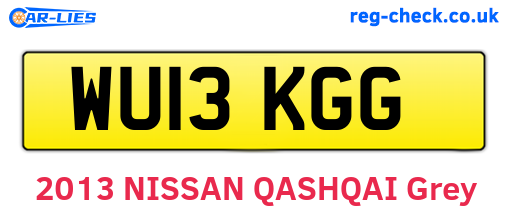 WU13KGG are the vehicle registration plates.