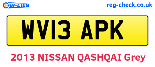 WV13APK are the vehicle registration plates.