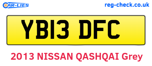 YB13DFC are the vehicle registration plates.