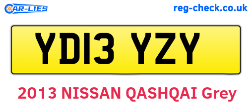 YD13YZY are the vehicle registration plates.