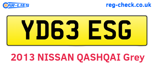 YD63ESG are the vehicle registration plates.