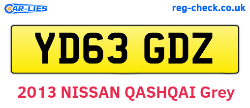 YD63GDZ are the vehicle registration plates.