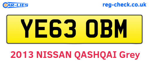 YE63OBM are the vehicle registration plates.