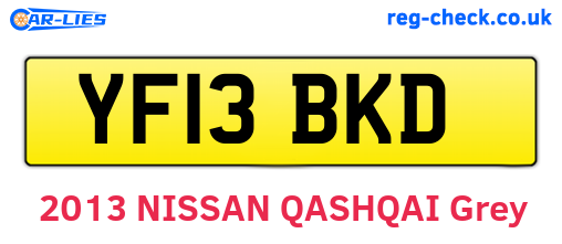 YF13BKD are the vehicle registration plates.