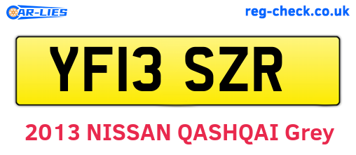 YF13SZR are the vehicle registration plates.